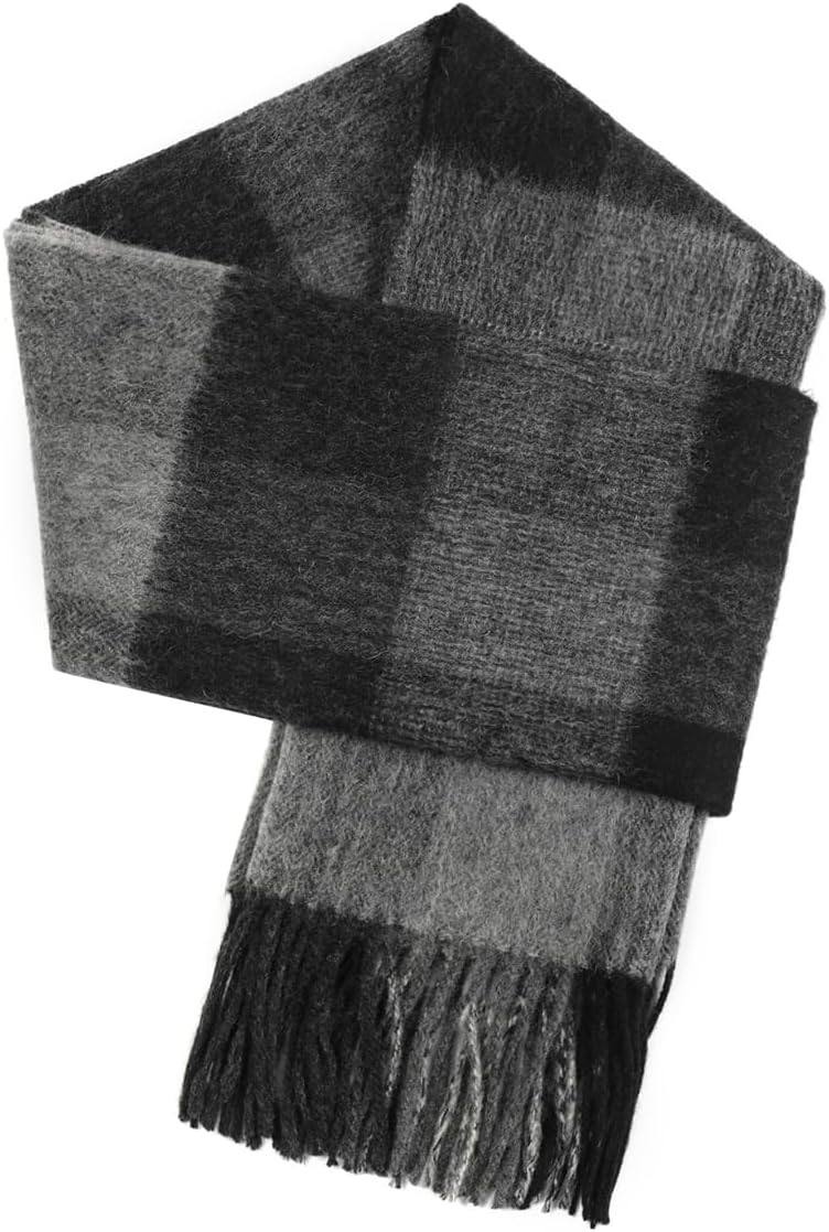 SKNSOFT Winter Wool Plaid Scarf for Men,Women Fashion Tartan Wrap Checkered Scarves - Image 1